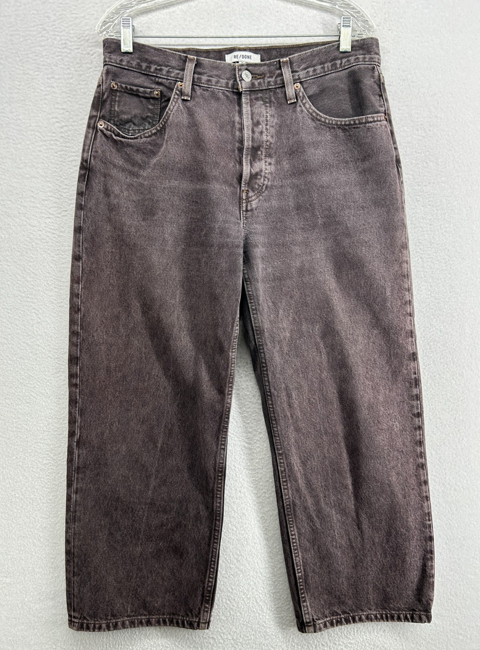 RE/DONE Jeans Womens 28 Originals Loose Crop 5 Pocket Denim Cotton Black